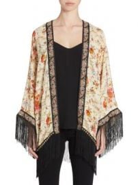 The Kooples - Embroidered Fringed Kimono at Saks Fifth Avenue